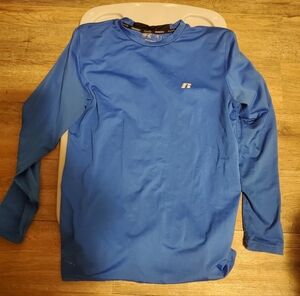 Men's Blue Long Sleeve Athletic Shirt